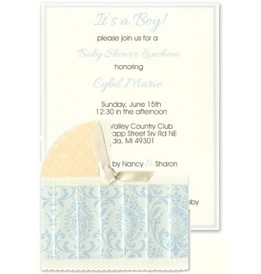 Baby Shower Invitations, Blue Bassinet, Anna Griffin
